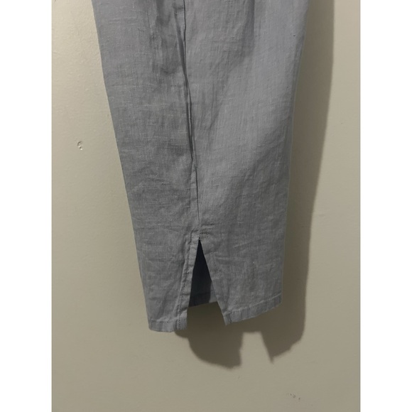 Flax Pants Women’s Medium Blue Linen Pull On Boho Lagenlook - Picture 11 of 14